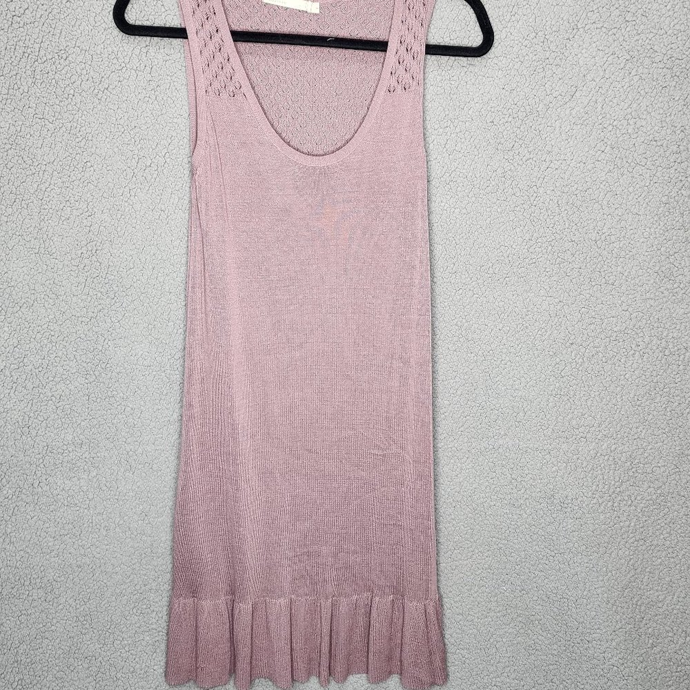 SIBERIAN Women's Small Dark Blush Pink Sleeveless Ruffled Bottom Sweater Dress